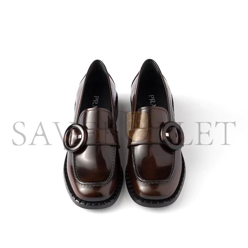 PRADA BRUSHED LEATHER LOAFERS 1D979N